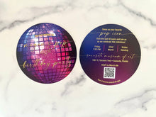 Load image into Gallery viewer, 2 sided disco ball invitation cut out
