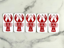 Load image into Gallery viewer, Crawfish Lobster Gift Tag personalized for birthday party