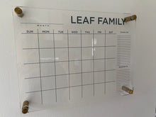Load image into Gallery viewer, acrylic monthly calendar hung on wall with stand offs
