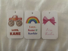 Load image into Gallery viewer, Rainbow Gift Tag Personalized Birthday Party Wrapping Child Label valentine party favors
