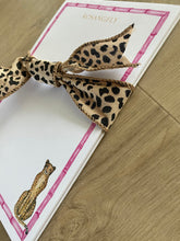 Load image into Gallery viewer, Aqua Cheetah Bamboo Notepad Personalized Teacher Gift, Corporate Gift, Gift Set