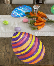 Load image into Gallery viewer, Watercolor Easter Egg Placemats Wipeable Spring Decor Tablesetting Hostess Gift
