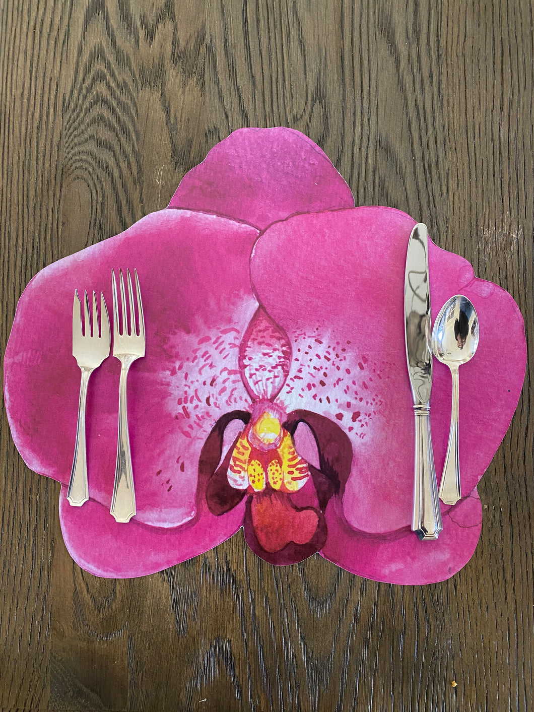 Watercolor Orchid Flower Placemat Mothers day gift gift for her indoor outdoor poolside summer spring floral tablesetting