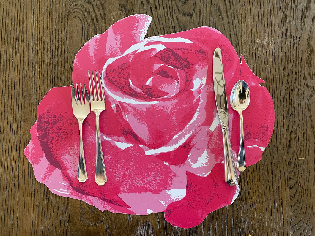 Rose Placemat Flower Watercolor Gift for her Mothers Day Gift Girls Dinner Spring Table Setting Indoor Outdoor Hostess Gift