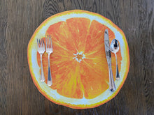 Load image into Gallery viewer, Orange Fruit Placemat Watercolor Poolside Indoor Outdoor Summer Beach Citrus Hostess Gift Tablescape
