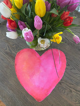 Load image into Gallery viewer, Heart Placemats- Watercolor Rainbow Indoor Outdoor Wipeable Table Setting Valentine Galentine Love Wedding Engagement Anniversary Pride