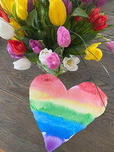 Load image into Gallery viewer, Be Mine Heart Placemats Watercolor Indoor Outdoor Wipeable Table Setting Valentine Galentine Love Wedding Engagement Anniversary Candy Heart