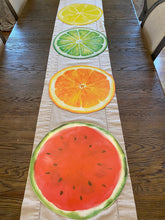Load image into Gallery viewer, Watermelon Placemat charger summer Citrus Poolside Beach Citrus Lime lemon Orange Tablesetting Party Pool Party
