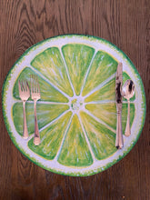 Load image into Gallery viewer, Lime Placemat Fruit Watercolor Poolside Indoor Outdoor Summer Beach Citrus Wipeable