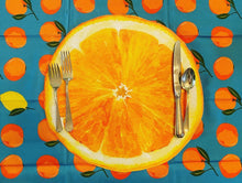 Load image into Gallery viewer, Orange Fruit Placemat Watercolor Poolside Indoor Outdoor Summer Beach Citrus Hostess Gift Tablescape