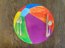 Load image into Gallery viewer, Beach Ball Placemats, Summer Decor, Table Decor, Hostess Gift, Housewarming Gift, Wedding Gift, Summer Party, Outdoor Decor, Placemats