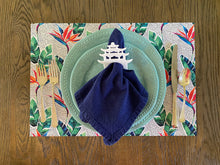 Load image into Gallery viewer, Tropical Paper Placemat- Birds of Paradise Tear away Summer Floral Flower Florida Beach House Decor Table setting Place setting Table Decor