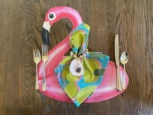 Load image into Gallery viewer, Flamingo Float Placemat, Table Decor, Summer Placemat, Hostess Gift, Housewarming Gift, Wedding Gift, Outdoor Decor, Summer Decor