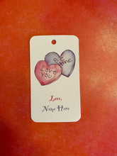 Load image into Gallery viewer, Candy Heart Gift Tag,"Be Mine", Party Favor, Gift Tag, Valentine's Gift, Gift For Her, Personalized Gift, Gift Wrap, Enclosure Card