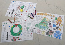 Load image into Gallery viewer, Christmas Coloring Placemats, Child Placemat, Child Gift, Kid Gift, Child Learning, Christmas Gift, Christmas Activity, Holiday, Christmas