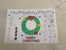 Load image into Gallery viewer, Christmas Coloring Placemats, Child Placemat, Child Gift, Kid Gift, Child Learning, Christmas Gift, Christmas Activity, Holiday, Christmas