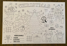 Load image into Gallery viewer, Christmas Coloring Placemats, Child Placemat, Child Gift, Kid Gift, Child Learning, Christmas Gift, Christmas Activity, Holiday, Christmas