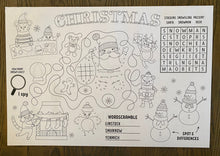Load image into Gallery viewer, Christmas Coloring Placemats, Child Placemat, Child Gift, Kid Gift, Child Learning, Christmas Gift, Christmas Activity, Holiday, Christmas