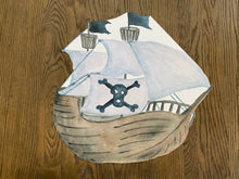Load image into Gallery viewer, Pirate Ship Placemat, Child Placemat, Personalized Placemat, Child Gift, Birthday Gift, Kid Gift, Child Learning,Child, Pirage, Pirate Party
