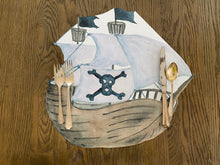 Load image into Gallery viewer, Pirate Ship Placemat, Child Placemat, Personalized Placemat, Child Gift, Birthday Gift, Kid Gift, Child Learning,Child, Pirage, Pirate Party
