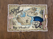 Load image into Gallery viewer, Pirate Map Placemat, Pirate Map, Pirate Party, Gift for him, Child Placemat, Child Name, Child Gift, Birthday Gift, Kid Gift, Party Favor
