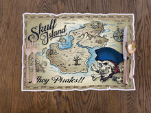 Load image into Gallery viewer, Pirate Map Placemat, Pirate Map, Pirate Party, Gift for him, Child Placemat, Child Name, Child Gift, Birthday Gift, Kid Gift, Party Favor