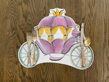 Load image into Gallery viewer, Princess Carriage Placemat, Princess Placemat, Gift for Girl, Princess Gift, Child Placemat, Child Gift, Birthday Gift, Kid Gift, Princess