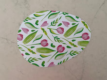 Load image into Gallery viewer, Floral Easter Egg Placemat Indoor Outdoor Table Setting Flower Spring Tulip Pink and Green