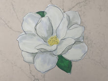 Load image into Gallery viewer, Magnolia Placemat, Flower Placemat, Louisisna Georgia Southern Placemat, Table Placemat, Flower Charger, Floral Watercolor Wipeable