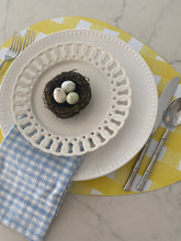 Load image into Gallery viewer, Gingham Easter Egg Placemat Spring Watercolor indoor Outdoor Wipeable Table Setting