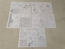 Load image into Gallery viewer, Summer Coloring Placemat, Coloring Pad, Child Placemat, Personalized Placemat, Child Gift, Birthday Gift, Kid Gift, Child Learning, Activity