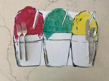 Load image into Gallery viewer, Snowball Snowcone Placemat Charger Watercolor Summer Red White Blue America Independence Day Louisiana New Orleans