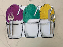 Load image into Gallery viewer, Snowball Snowcone Placemat Charger Watercolor Summer Red White Blue America Independence Day Louisiana New Orleans