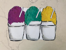 Load image into Gallery viewer, Snowball Snowcone Placemat Charger Watercolor Summer Red White Blue America Independence Day Louisiana New Orleans