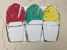 Load image into Gallery viewer, Snowball Snowcone Placemat Charger Watercolor Summer Red White Blue America Independence Day Louisiana New Orleans