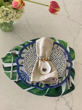 Load image into Gallery viewer, Monstera Leaf Placemat Tropical Watercolor Indoor Outdoor Poolside Beach Summer Southern Table setting Charger