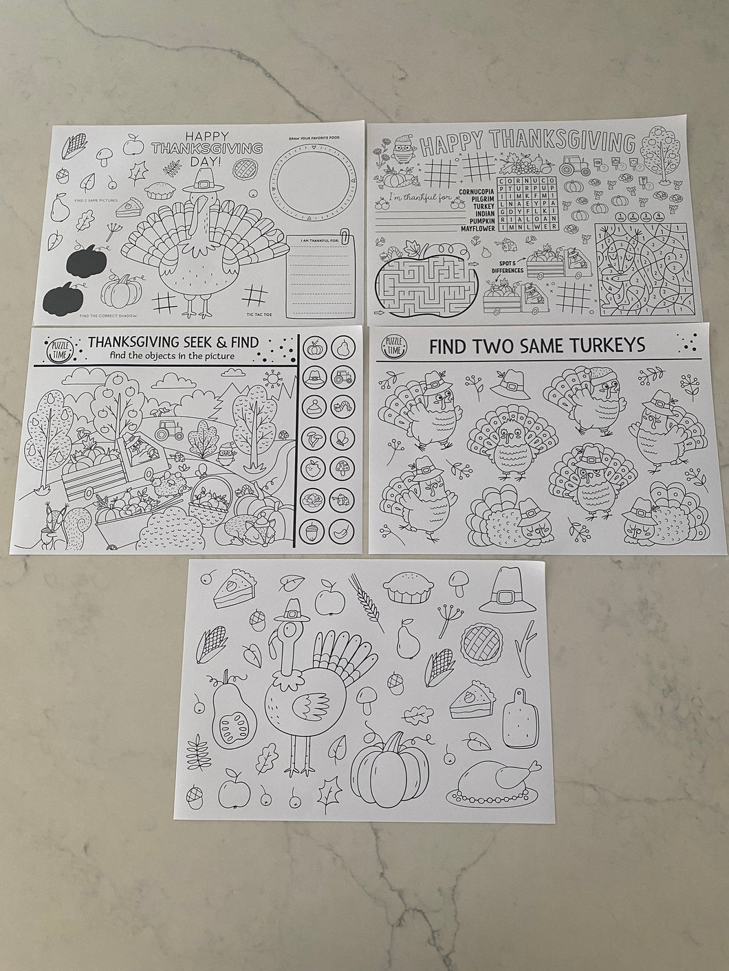 Thanksgiving Coloring Placemat, Coloring Pad, Child Placemat, Fall Coloring Pad, Fall Placemat, Child Coloring Pad, Child Learning, Gift