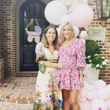 Load image into Gallery viewer, blue/pink watercolor baby carriage door hanger