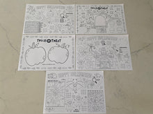 Load image into Gallery viewer, Thanksgiving Coloring Placemat, Coloring Pad, Child Placemat, Fall Coloring Pad, Fall Placemat, Child Coloring Pad, Child Learning, Gift