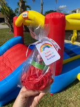 Load image into Gallery viewer, Child Gift Tag, Construction Rainbow Monster Truck Bow Dinosaur Birthday Tag Gift Dino Girl Boy