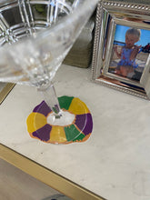 Load image into Gallery viewer, King Cake Drink Coaster (Pack of 20), Louisiana, Mardi Gras, Drink Coaster, Hostess Gift, New Orleans Gift, New Orleans, Mardi Gras Gift