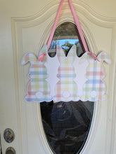 Load image into Gallery viewer, plaid easter bunny door hanger