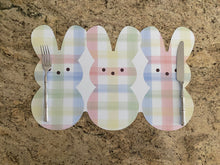 Load image into Gallery viewer, Plaid Easter Peeps Placemats/ Charger Watercolor Spring Wipeable Decor