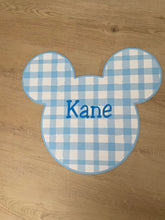 Load image into Gallery viewer, Mouse Ears Placemat, Mouse Ears Charger, Child Placemat, Personalized Placemat, Child Gift, Birthday Gift, Kid Gift, Child Learning, Child