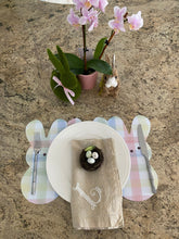 Load image into Gallery viewer, Plaid Easter Peeps Placemats/ Charger Watercolor Spring Wipeable Decor