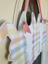 Load image into Gallery viewer, plaid easter bunny door hanger