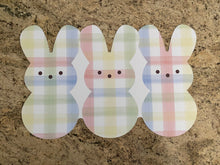 Load image into Gallery viewer, Plaid Easter Peeps Placemats/ Charger Watercolor Spring Wipeable Decor