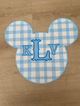 Load image into Gallery viewer, Mouse Ears Placemat, Mouse Ears Charger, Child Placemat, Personalized Placemat, Child Gift, Birthday Gift, Kid Gift, Child Learning, Child
