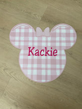 Load image into Gallery viewer, Mouse Ears Placemat, Mouse Ears Charger, Child Placemat, Personalized Placemat, Child Gift, Birthday Gift, Kid Gift, Child Learning, Child