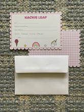 Load image into Gallery viewer, Fill in the Blank Child Stationery with Scallop Edge child gift birthday construction truck unicorn rainbow girl gift boy gift Personalize